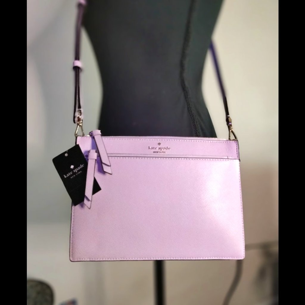 Kate Spade Saffiano Leather Crossbody Bag Nwt Lilac Moon Camreon Light Purple